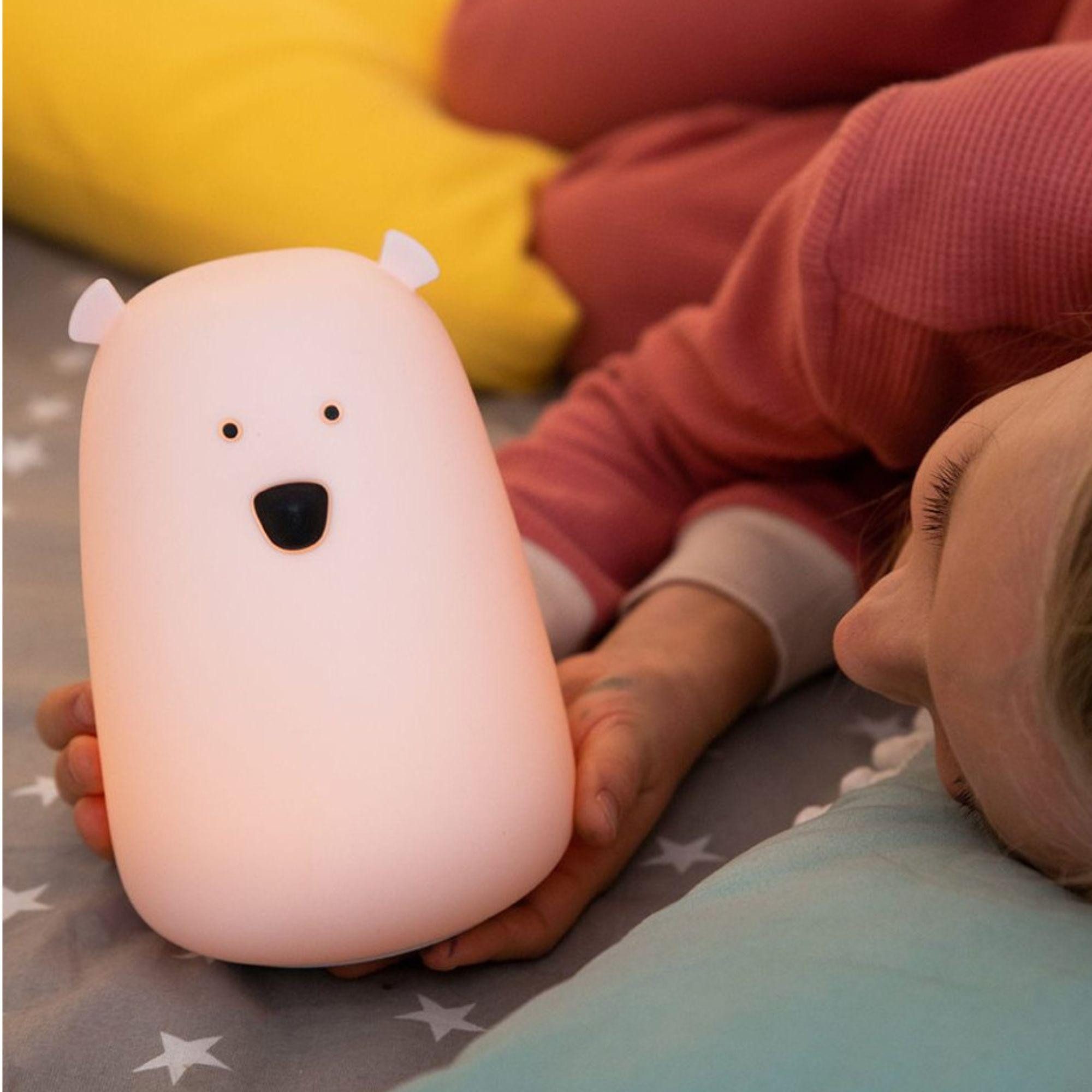 Rabbit & Friends LED Nachtlicht Bär Silikon LED Lampe Nachtlicht (rosa), LED fest integriert