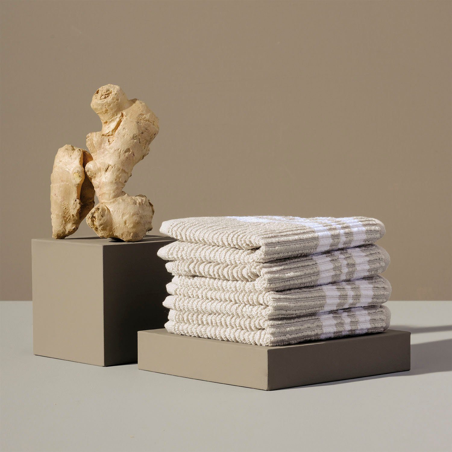 DDDDD Spültuch Provence, (Set, 4-tlg), aus 30x30 cm sand Baumwolle, reiner