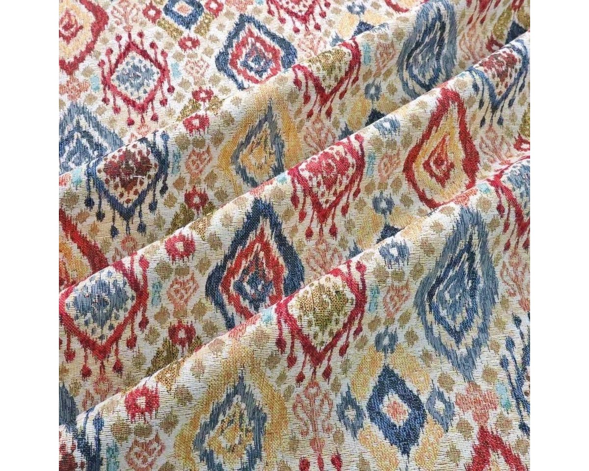 Thumbnail - Stofferia Stoff Polsterstoff Gobelin Salam Ikat Beige, Breite 140 cm, Meterware