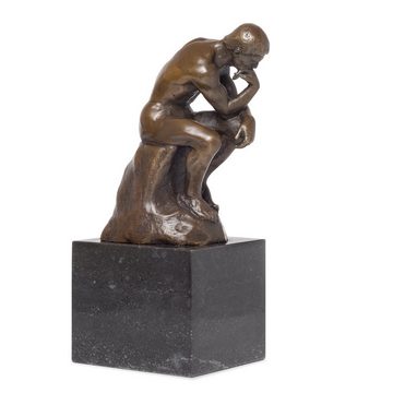 Moritz Skulptur Bronzefigur Der Denker, Bronzefigur Figuren Skulptur für Regal Vitrine Schreibtisch Deko