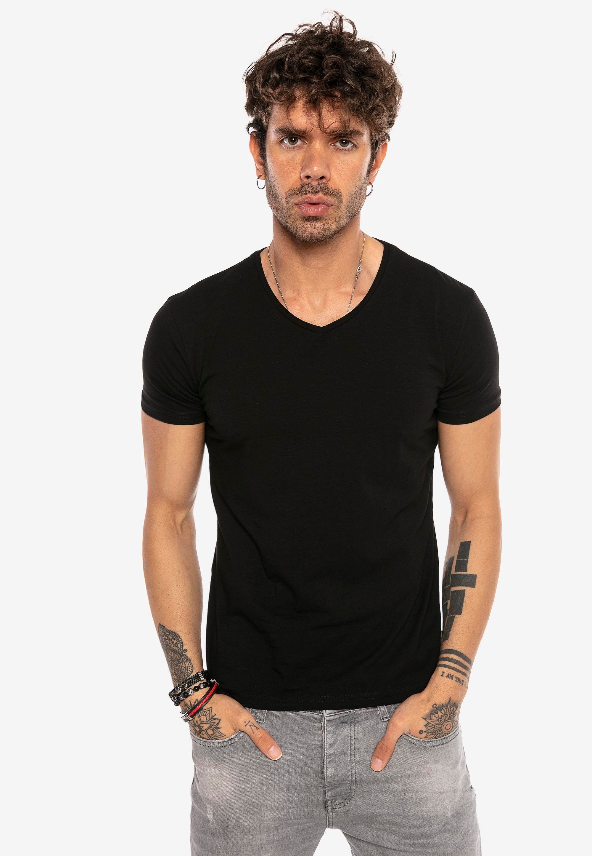 RedBridge T-Shirt Dayton in klassischem Design schwarz