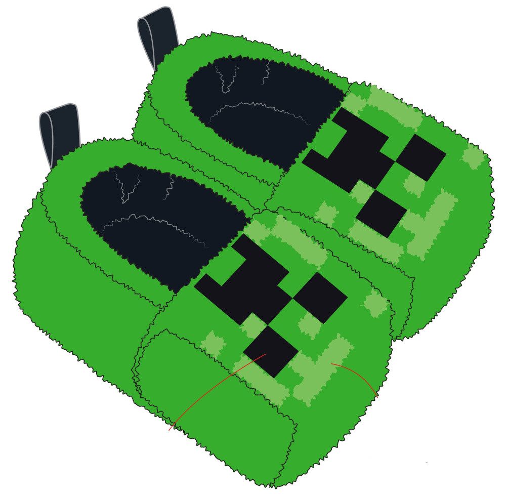 Heroes Inc Socken Minecraft Hausschuhe L-XL