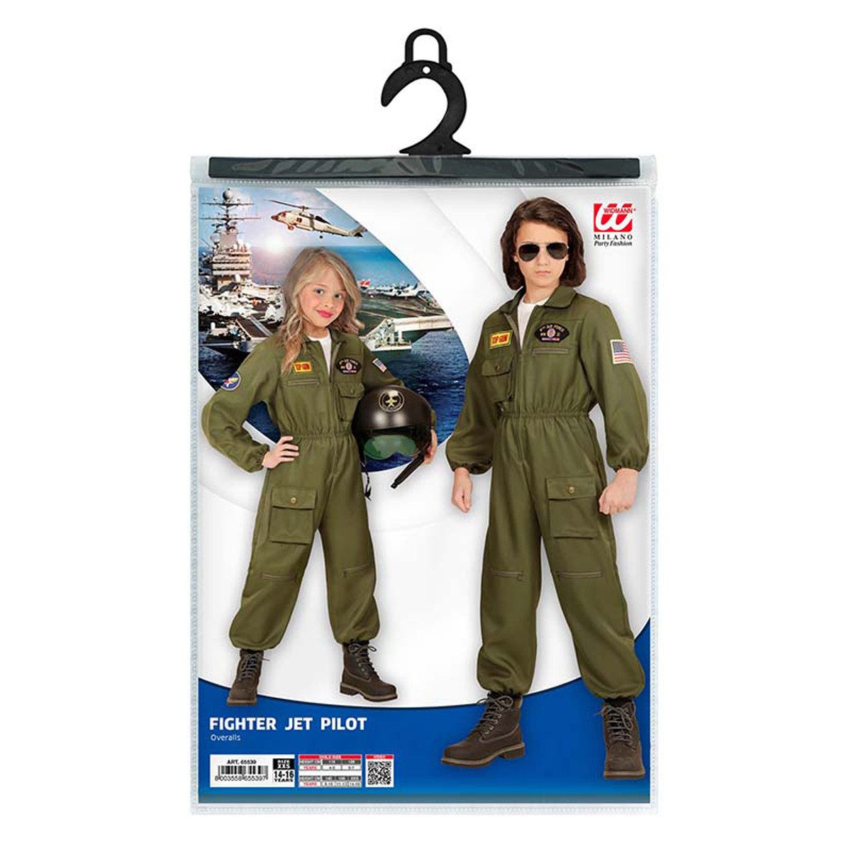 Widmann S.r.l. Kostüm Kostüm Kid Kampfpilot Overall