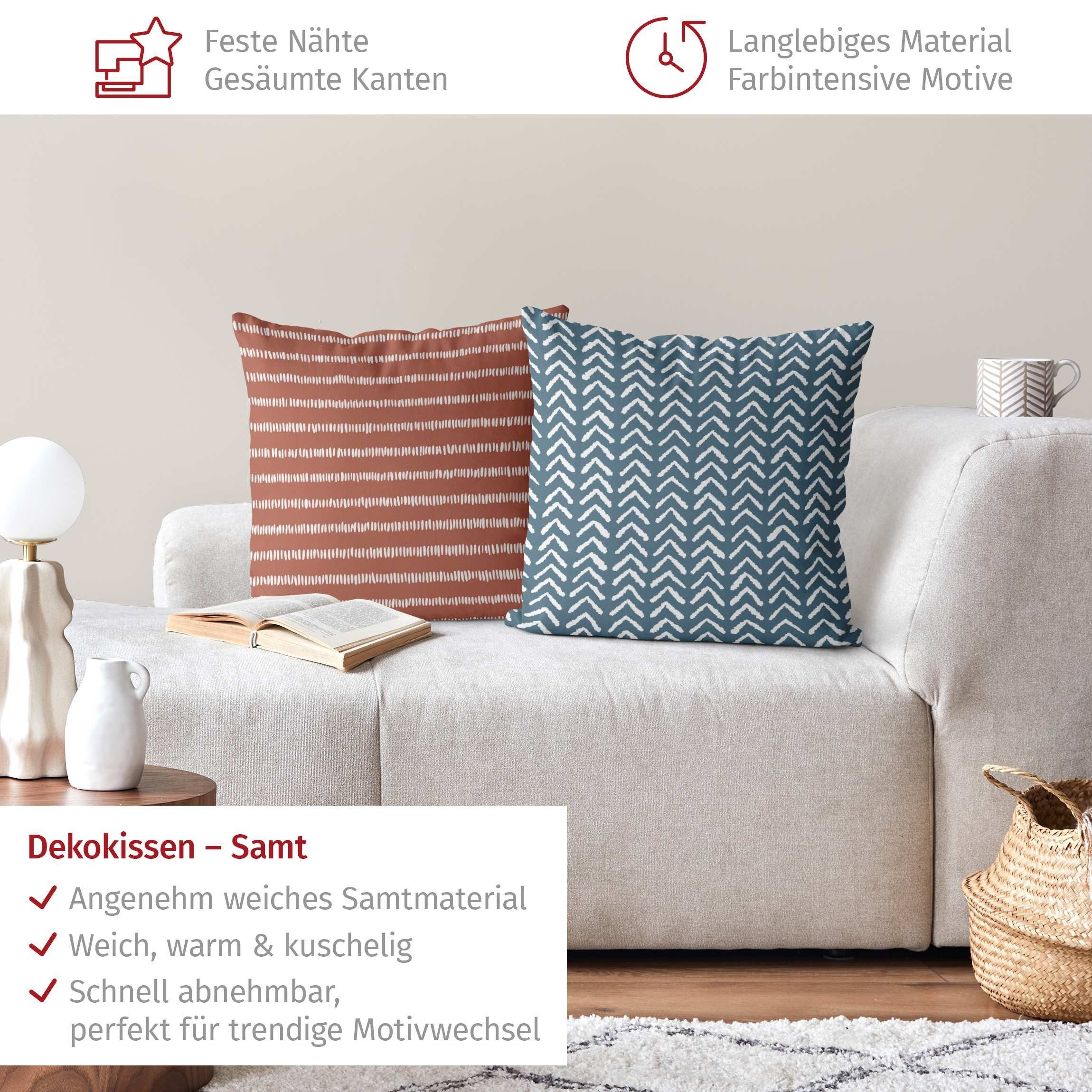 Bilderdepot24 Dekokissen 2-teilig drinnen Kissenhülle/ Sofakissen/ Zierkissen Kissenhülle rot M, Bezug mit / ohne Füllung Zierkissen Outdoor Sofa Bett