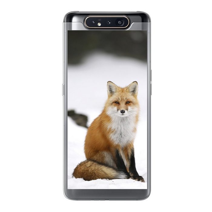 MuchoWow Handyhülle Fuchs - Schnee - Winter Phone Case Handyhülle Samsung Galaxy A80 Silikon Schutzhülle