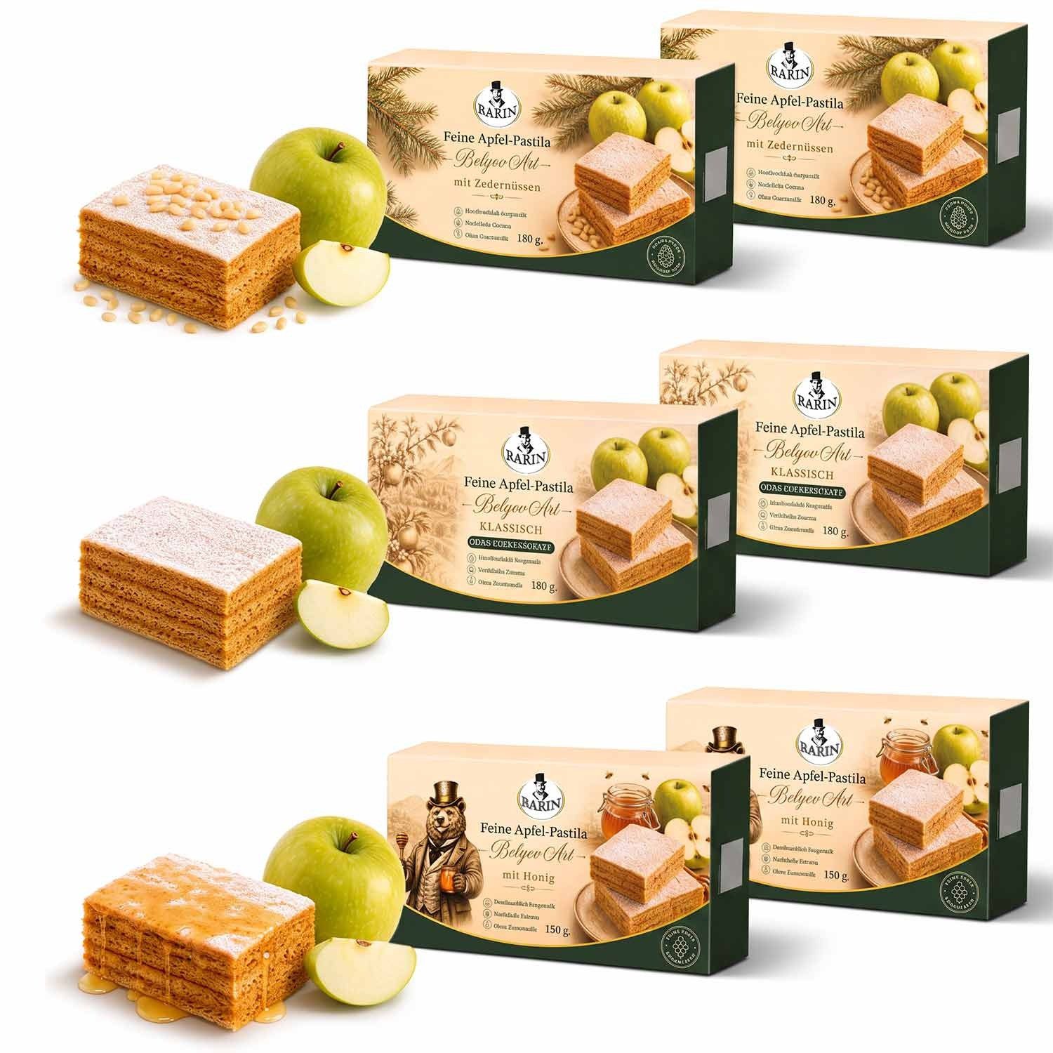 BARIN Süßigkeit Apfel-Pastila Genussbox nach Belyov Art, 1 x 1080 g, 6 St. (Packung), ohne Zuckerzusatz