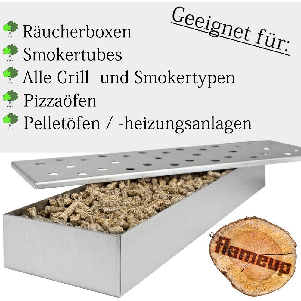 Flameup Holzpellets Buche Eiche Pellets 15 kg 30 kg Grill Smoker Pizzaofen Rauch BBQ Holz, 30 kg