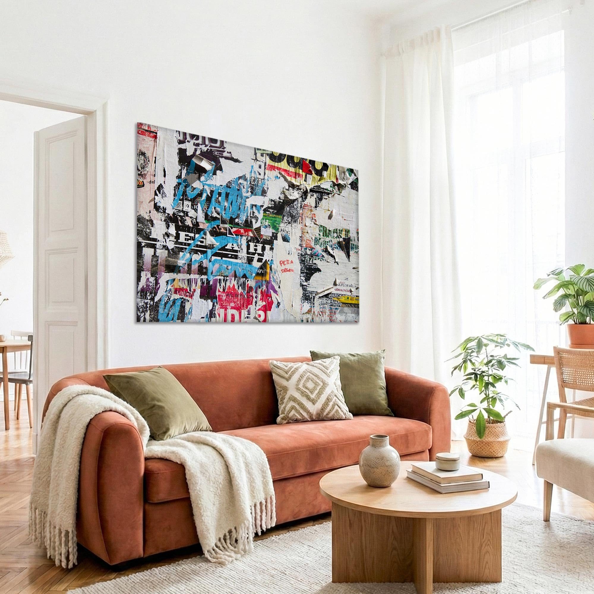 framed concept Leinwandbild Akustikbild auf Leinwand (Canvas) HD-Eco-Solvent-Druck, (Schallabsorbierend Holzrahmen 60×40 cm 90×60 cm 120×80 cm), Geräuschdämmendes Bild für Büro, Wohnzimmer & Konferenzraum