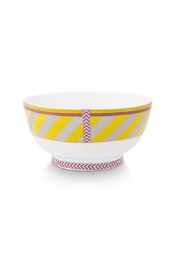 PiP Studio Schale Chique Bowl Stripes gelb 18cm, Porzellan, (Bowl)