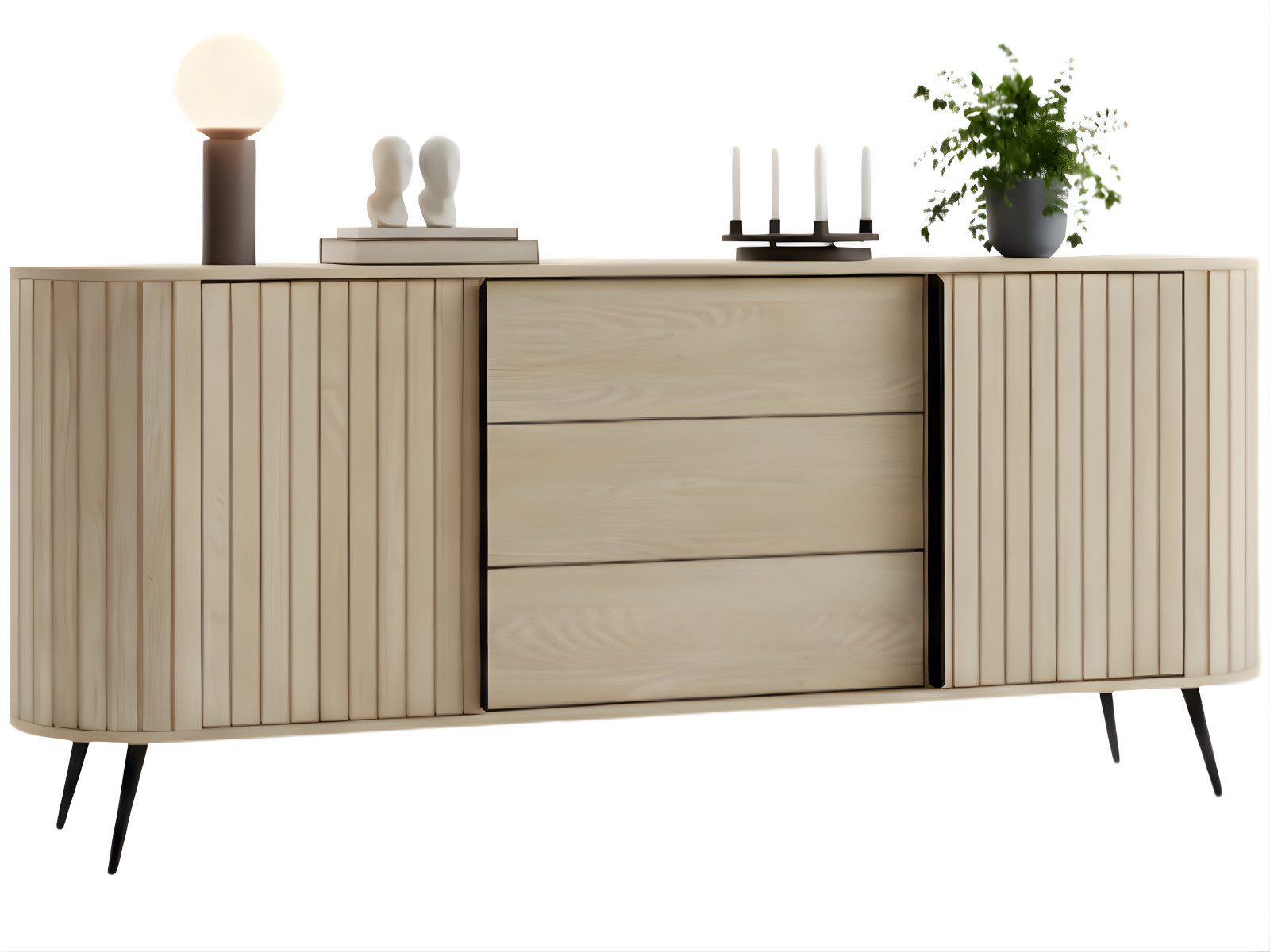 yourhouse24 Kommode mit Schubladen MIZU, Cremona Eiche, mit Lamellen