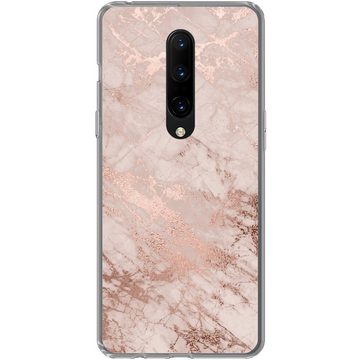 MuchoWow Handyhülle Marmor - Rosa - Luxus - Marmoroptik - Glitzer - Design, Phone Case, Handyhülle OnePlus 7 Pro, Silikon, Schutzhülle