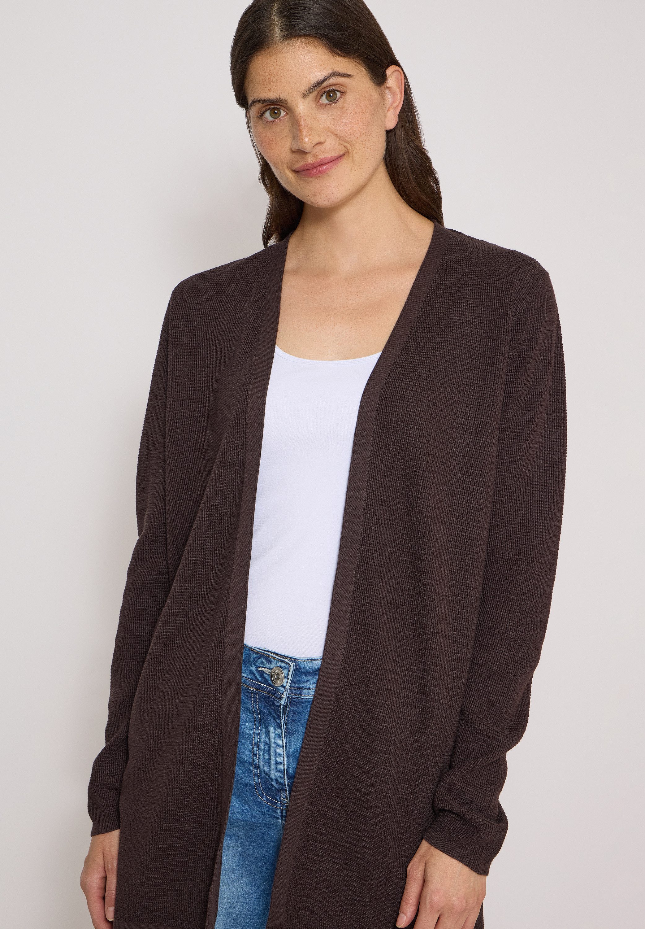 CECIL Longstrickjacke Waffelstrukturmuster