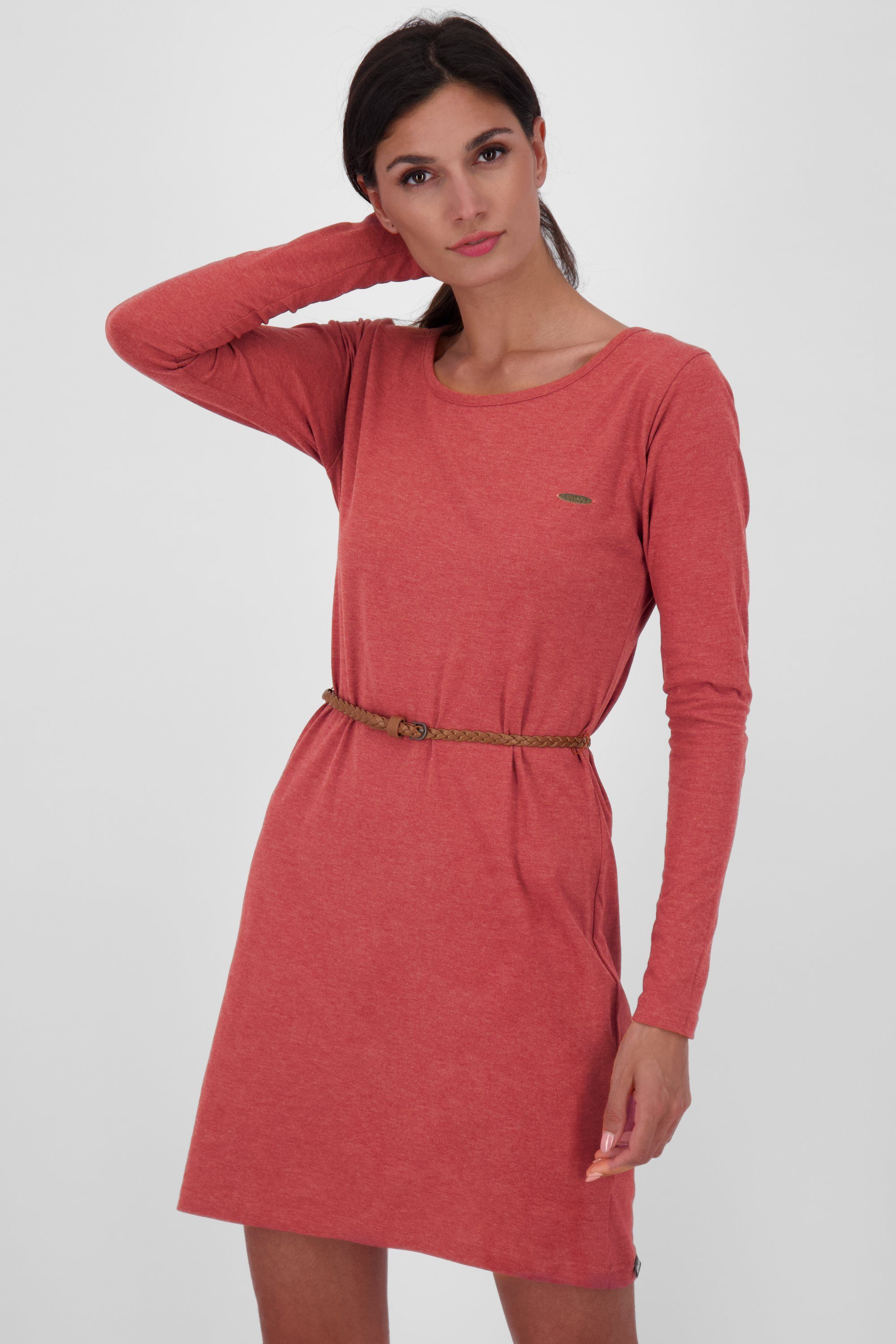 Alife & Kickin Kleid Longsleeve Blusenkleid Dress Damen A EllinAK cranberry Sommerkleid, melange