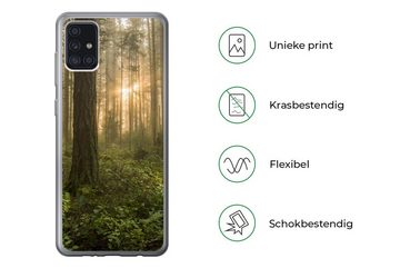 MuchoWow Handyhülle Wald - Sonne - Licht, Handyhülle Samsung Galaxy A52 5G, Smartphone-Bumper, Print, Handy