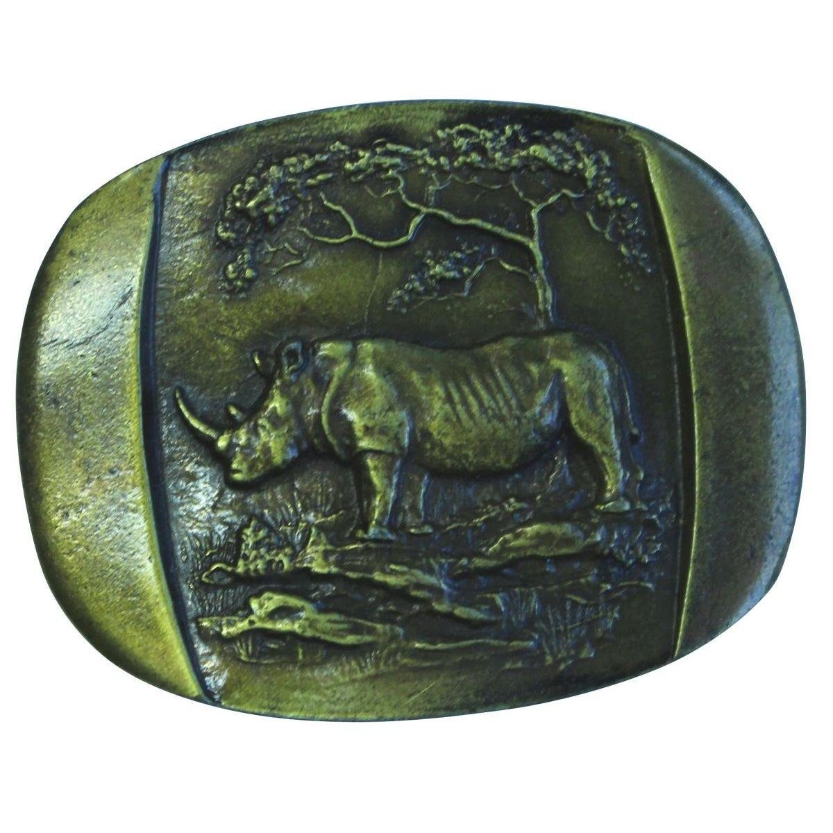 BELTINGER Gürtelschnalle Nashorn 4,0 cm - Buckle Wechselschließe Gürtelschließe 40mm - für Jagd (1-St)