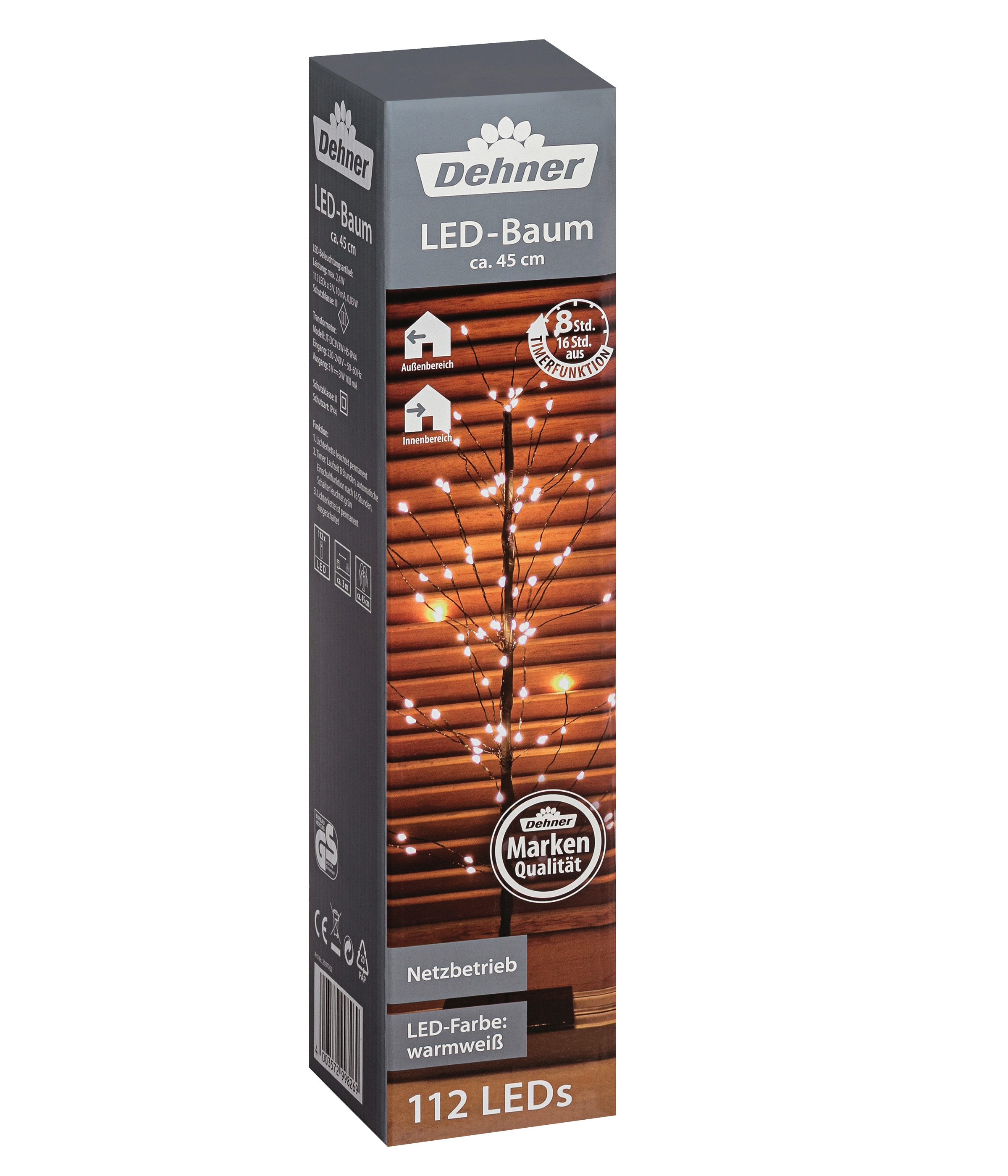 Dehner Lichterkette LED Baum, 112 LEDs, warmweiß, Höhe 45 cm, 3.36 W
