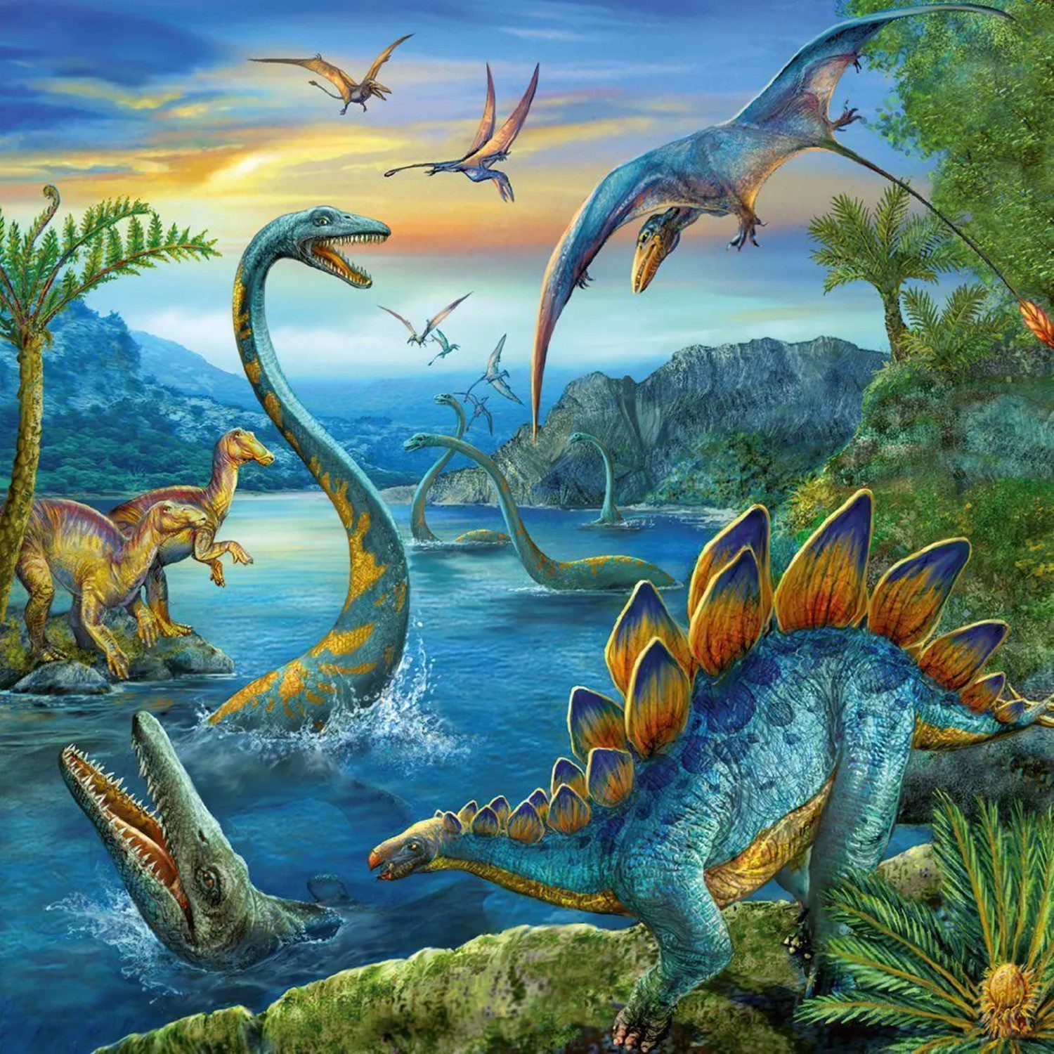 Ravensburger Puzzle Faszination Dinosaurier. Puzzle 3 X 49 Teile, 49 Puzzle günstig online kaufen