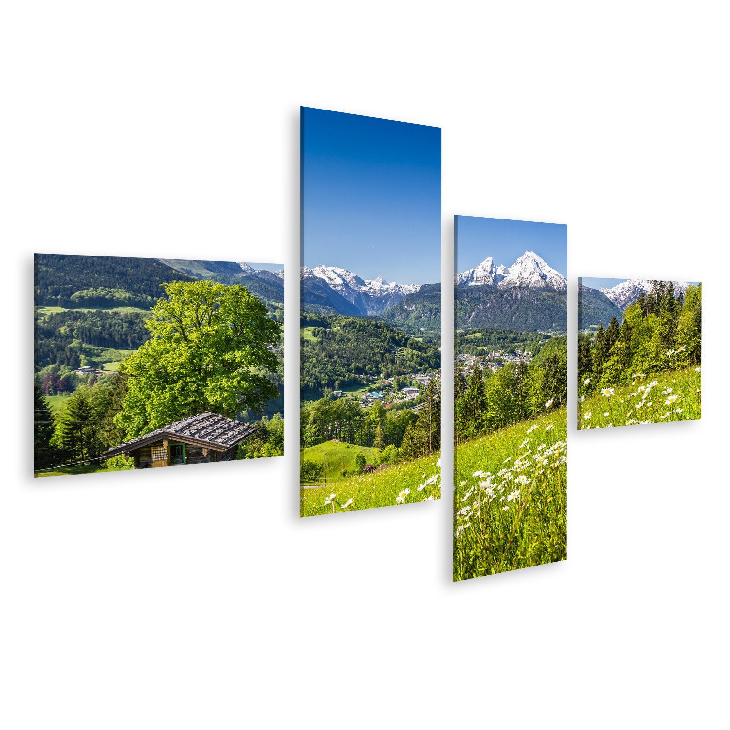 Leinwandbild Bild auf Leinwand Idyllische Sommerlandschaft In Den Alpen Mit Altem B