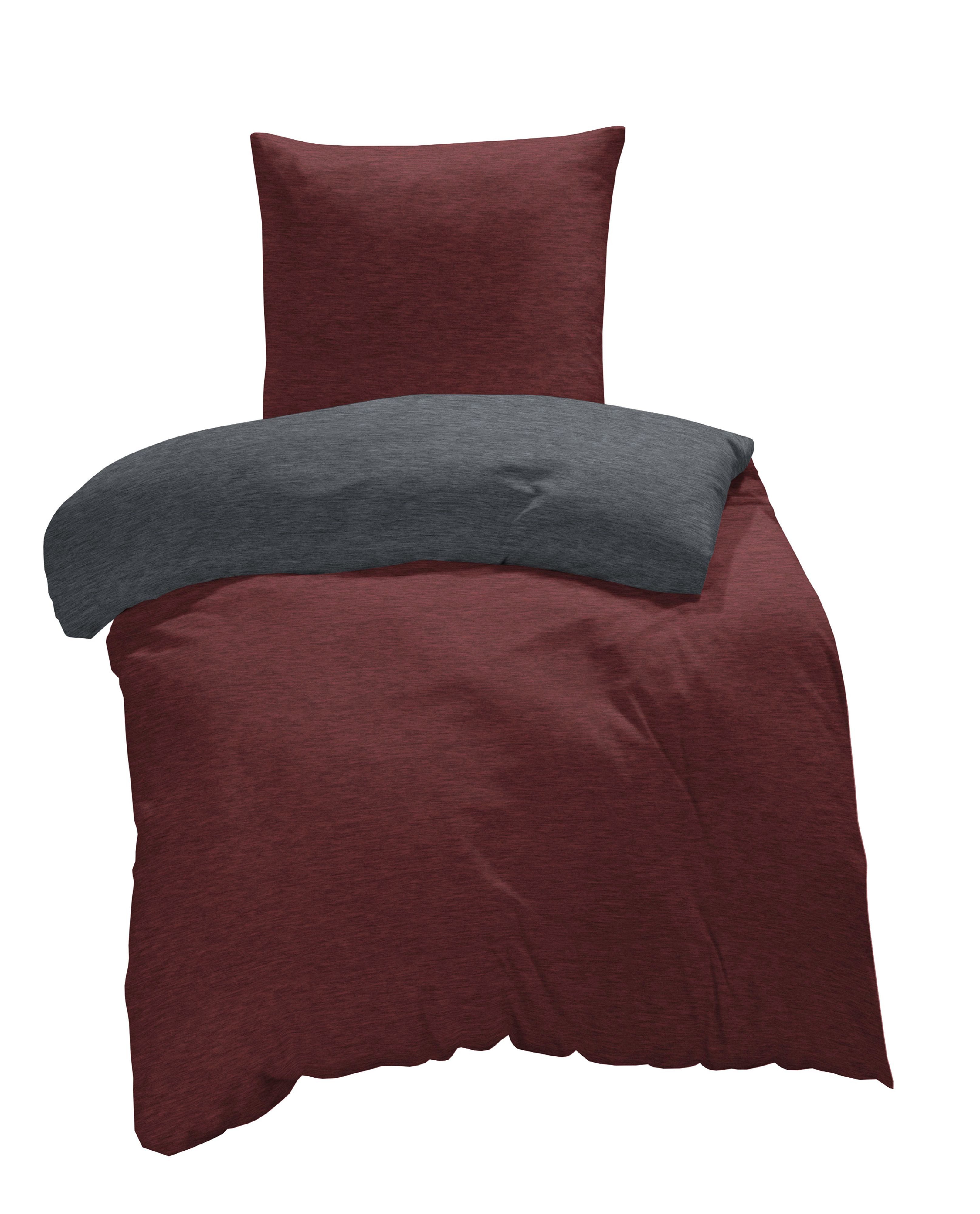 One Home Bettwäsche Melange, Flanell, 4 teilig, modern meliert, Baumwolle k günstig online kaufen