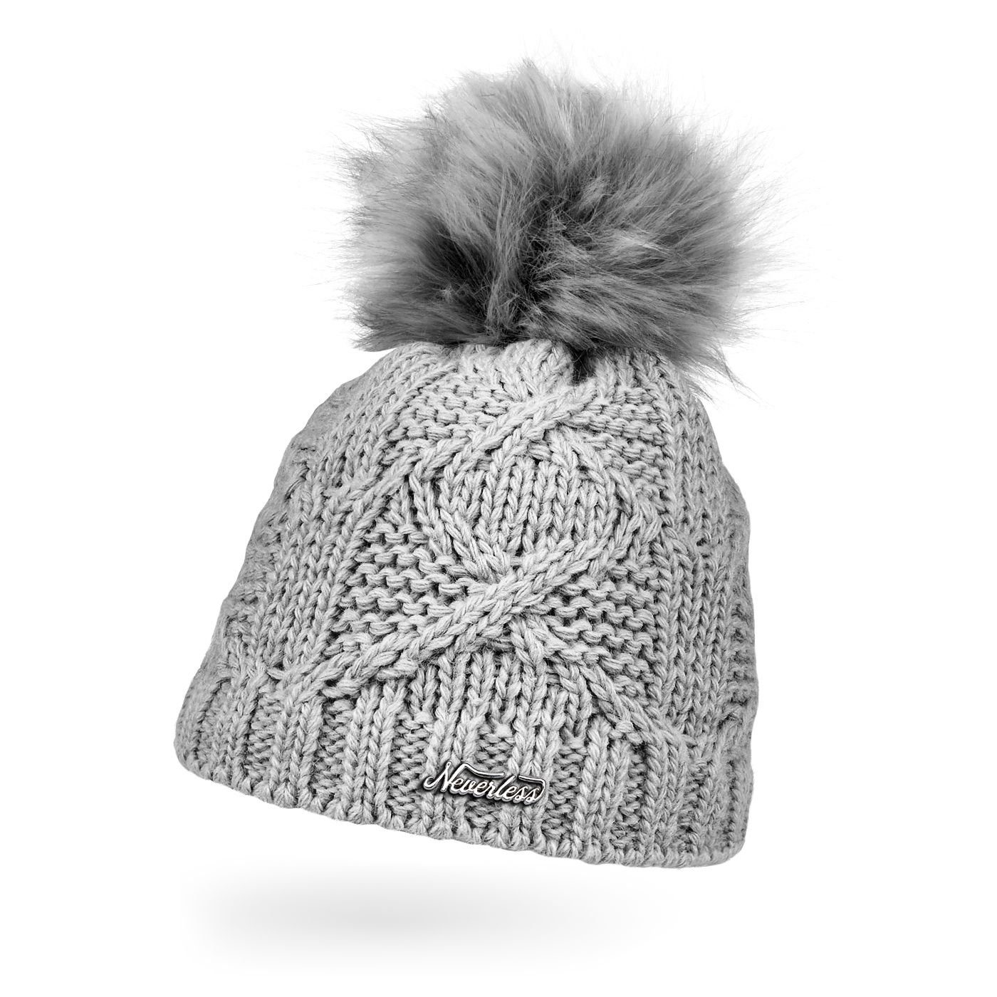 Bommelmütze Warme Strickmütze Damen Wintermütze Zopfstrick Bommelmütze Zopfmuster
