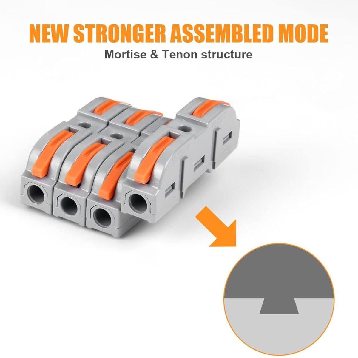 FELIXLEO Verbindungsklemme Klemmen Verbindungsklemme Hebel 4mm² DIY Kabelverbinder, 40-tlg.