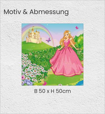 MyMaxxi Möbelfolie MyMaxxi - selbstklebende Tischfolie Prinzessin am Fluss im Schlossgarten pink kompatibel mit Ikea Lacktisch Königin Schloss Burg Regenbogen Schmetterling Möbelfolie Aufkleber - blasenfrei zu verkleben