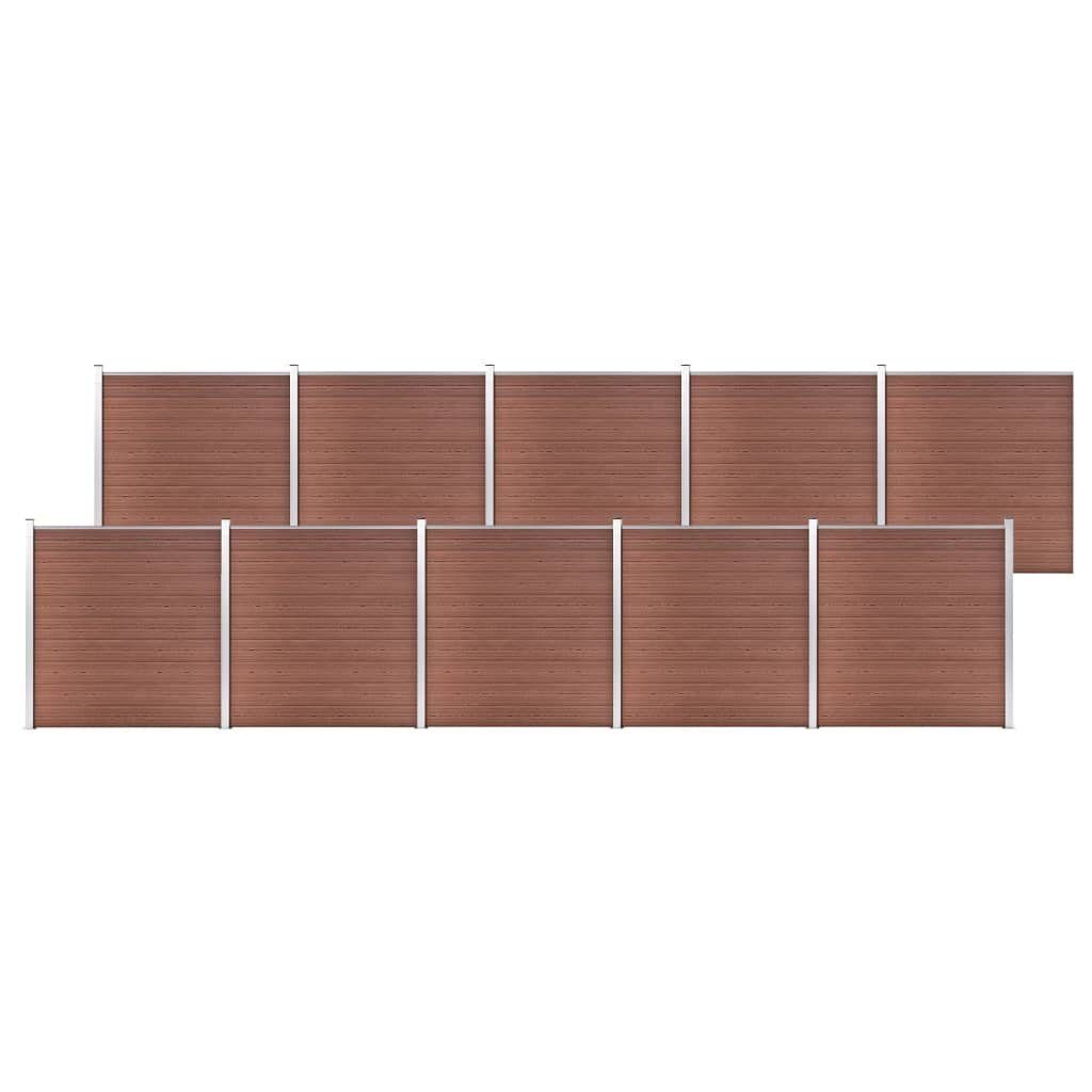 vidaXL Gartenzaun Gartenzaun WPC 1737x186 cm Braun, (1-St)