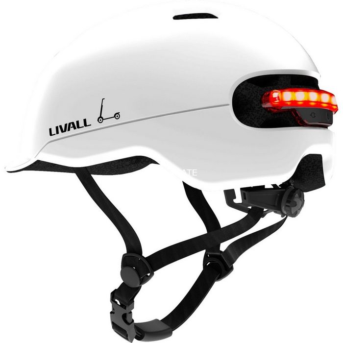 Fahrradhelm Livall Helm C20 weiÃ Stadthelm mit Bremslicht und SOS-Alarm Gr. 54-58