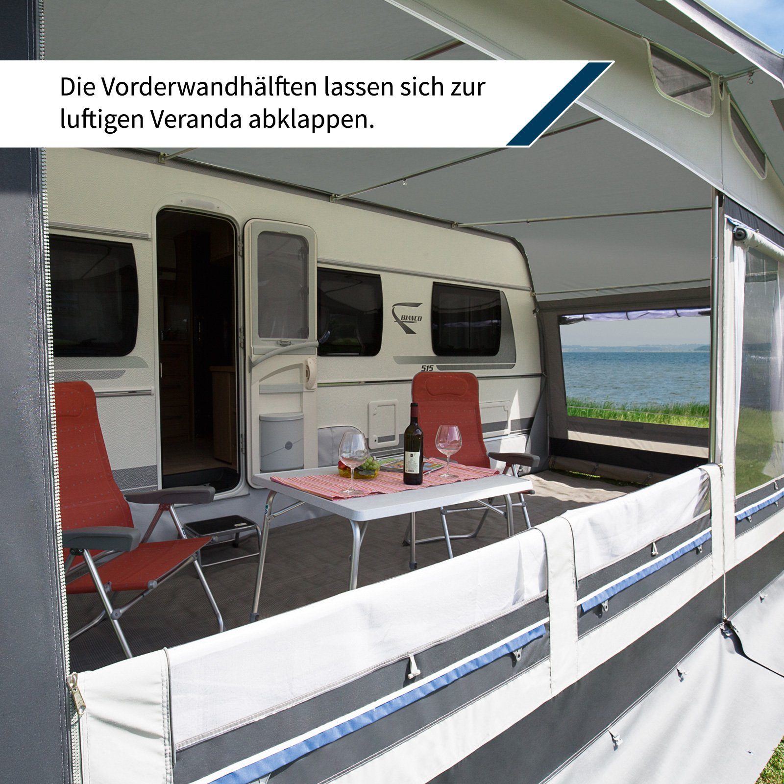 dwt Vorzelt Polo 240 inkl. 25 x 1 mm Gestänge ST, Gr. 10 (821-850 cm)