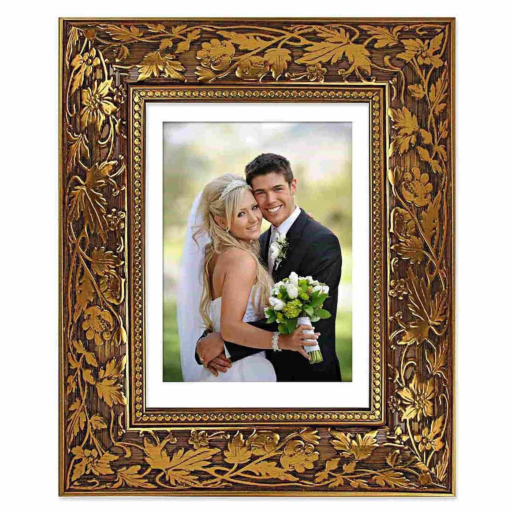 Bilderrahmen Neumann Einzelrahmen Kunststoffrahmen Byzantin gold verziert, Profil HxB 16 x 72 mm