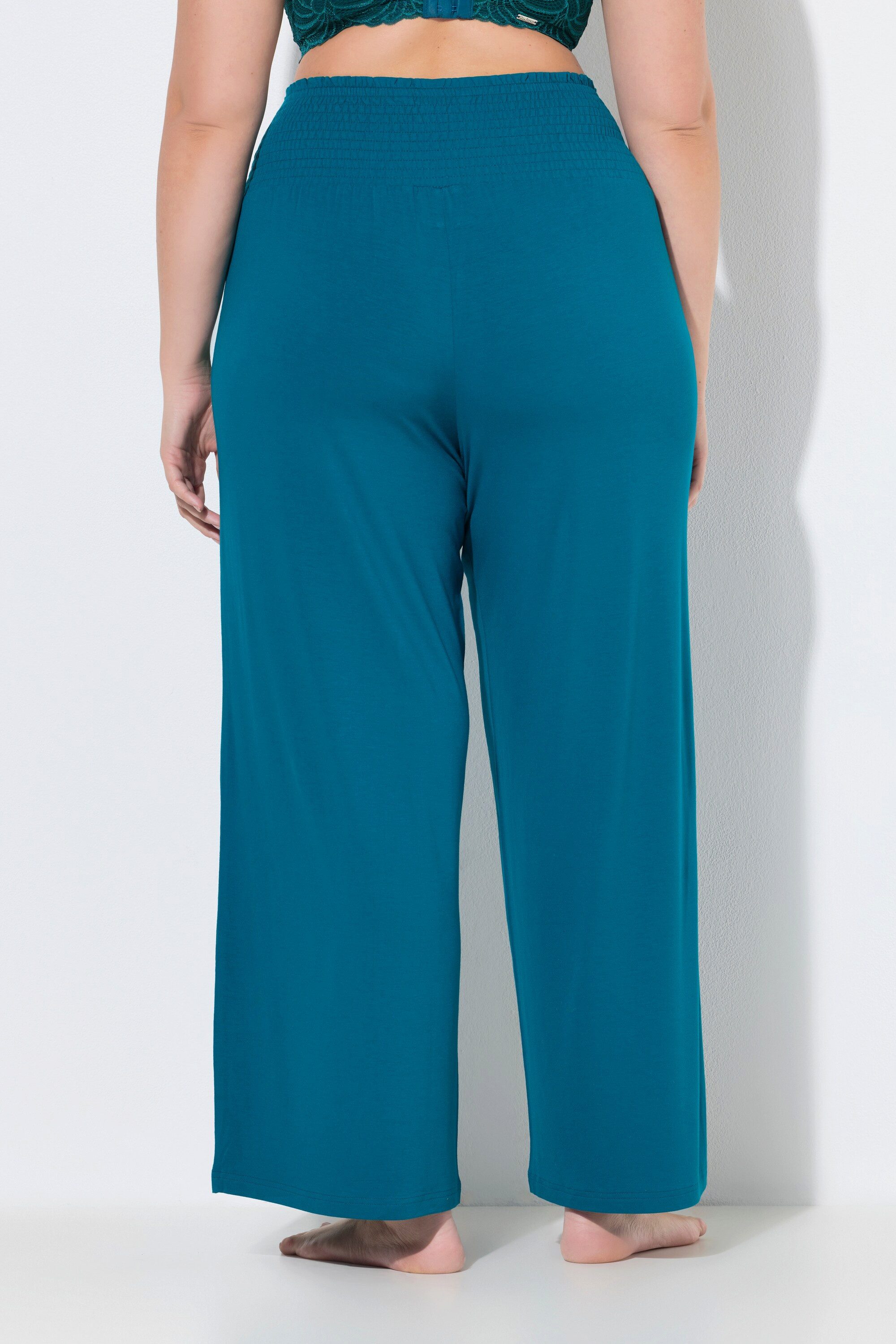 Ulla Popken Schlupfhose Marlenehose weites Bein Jersey breiter Elastikbund