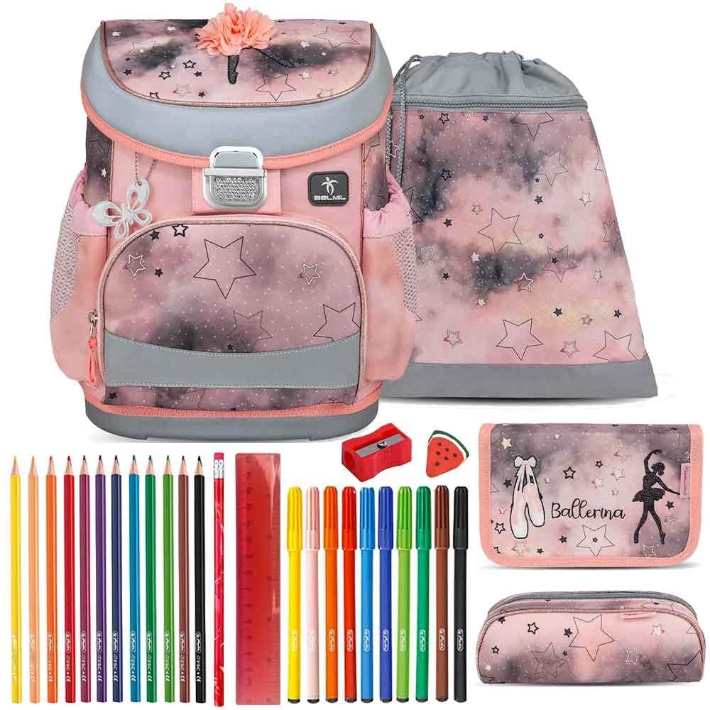 Belmil Schulranzen Set Mini Fit 10-teilig 2025 Mädchen Rose Ballet