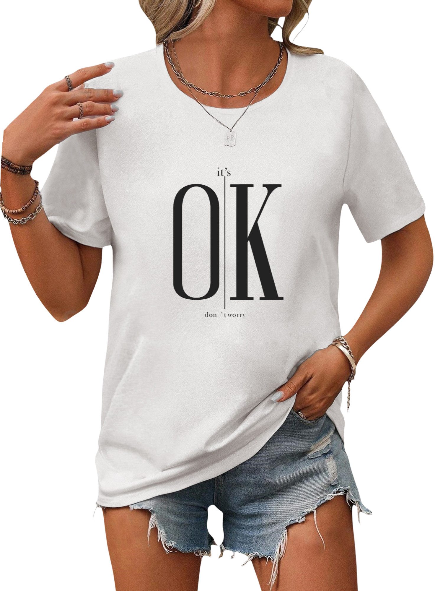 PYL Kurzarmshirt Damen Sommer Casual T-Shirt günstig online kaufen