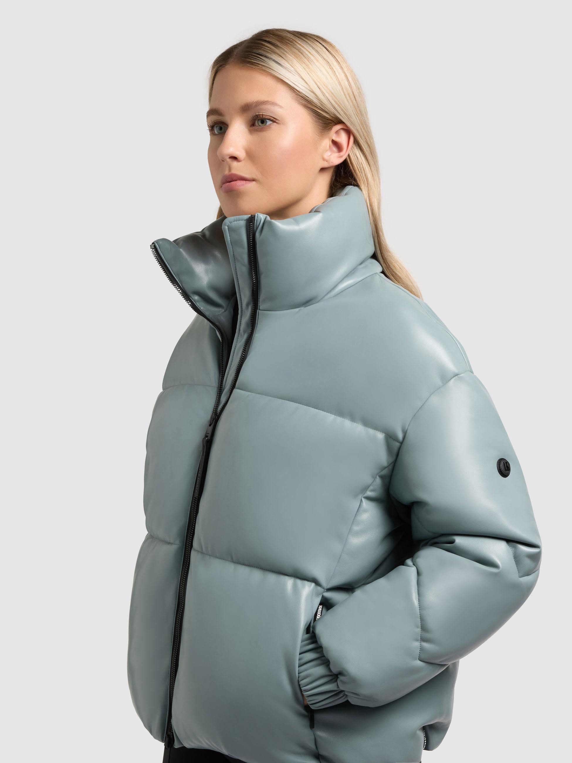 khujo Steppjacke Khalia Gesteppte Damen Winterjacke in Lederoptik