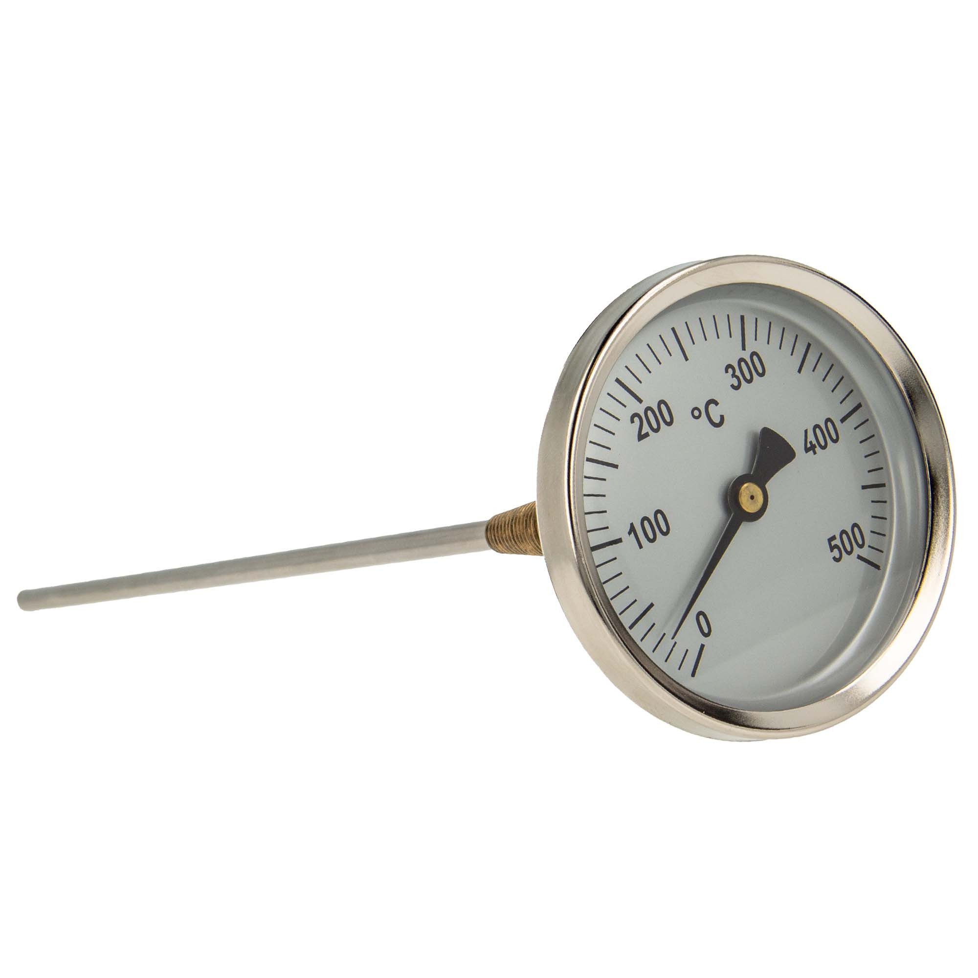tecuro Heizkörper Ø 80 mm Bi-Metall Rauchgas - Thermometer 0 - 500°C mit Sonde 300 mm