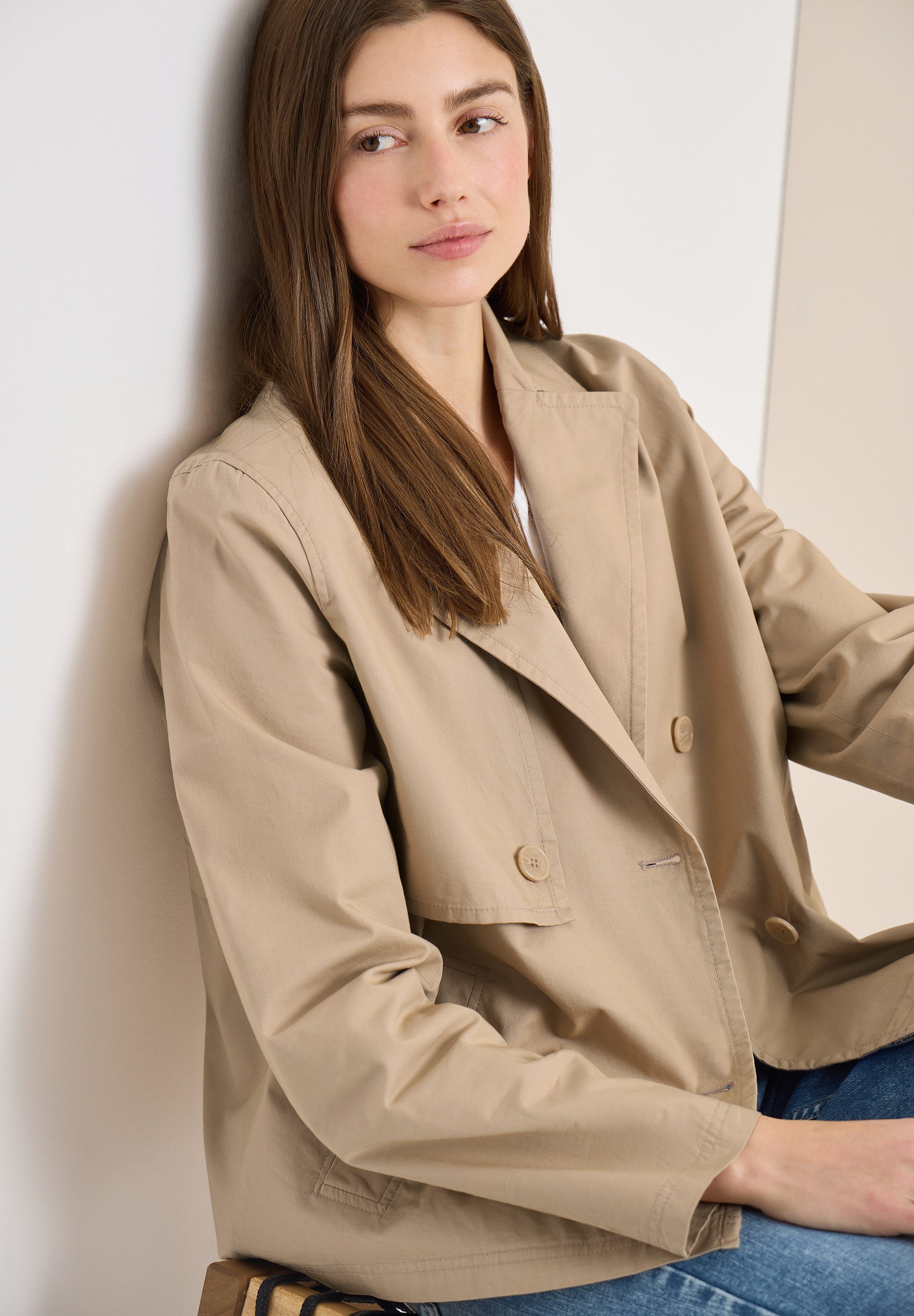 CECIL Kurzjacke Trenchcoat mit Reverskragen