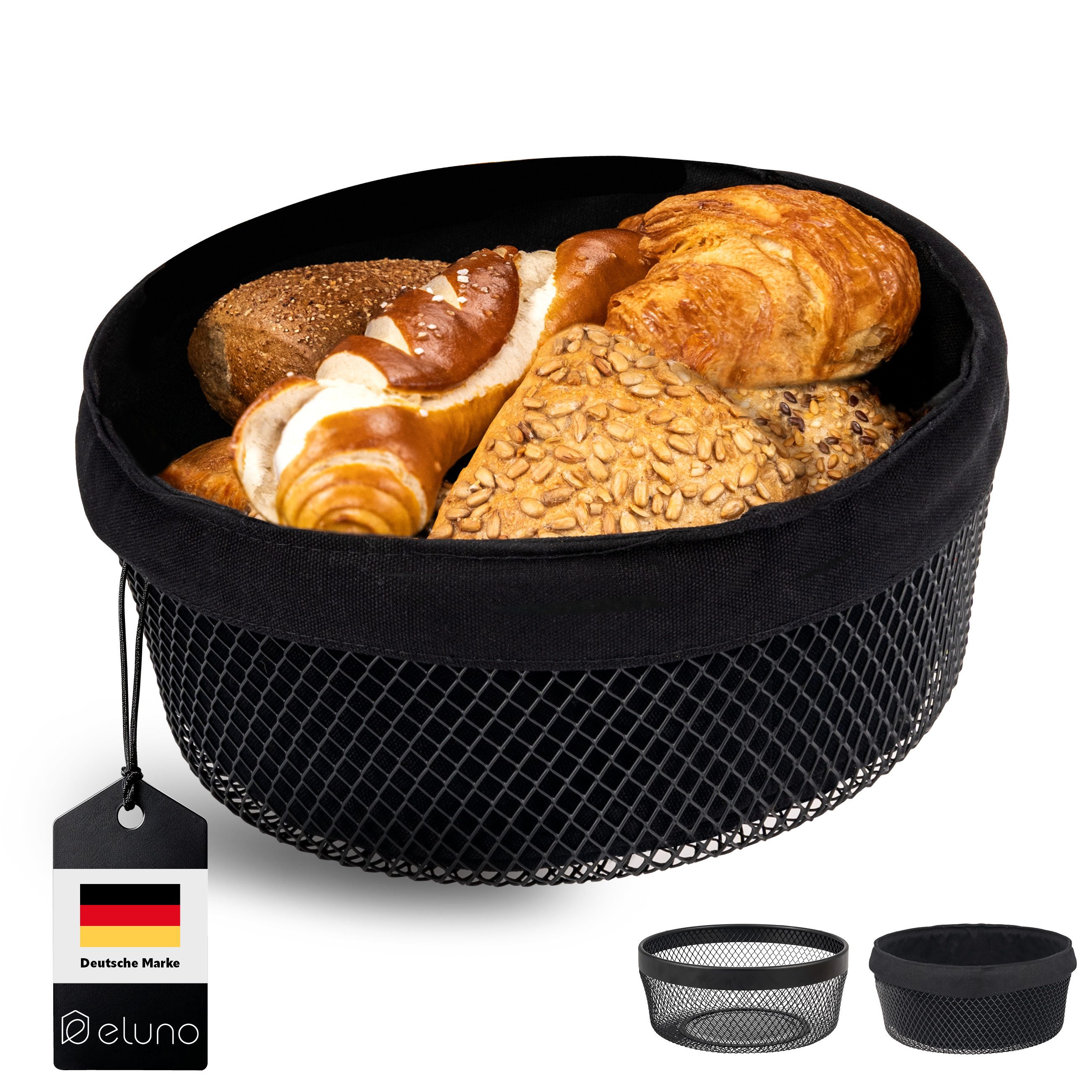 Obstschale Obstkorb - Brotkorb, aus schwarzem Metall Ø ca. 25 x 11 H cm