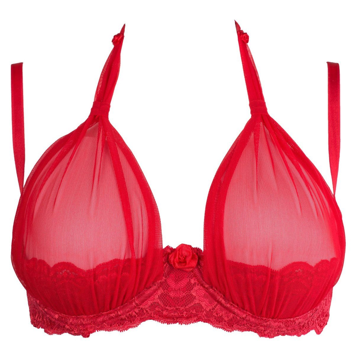 bra Size (80F,95E,85E,85F,90B,90C,90D) Plus V-8761PS Bustier red Size - Axami Plus