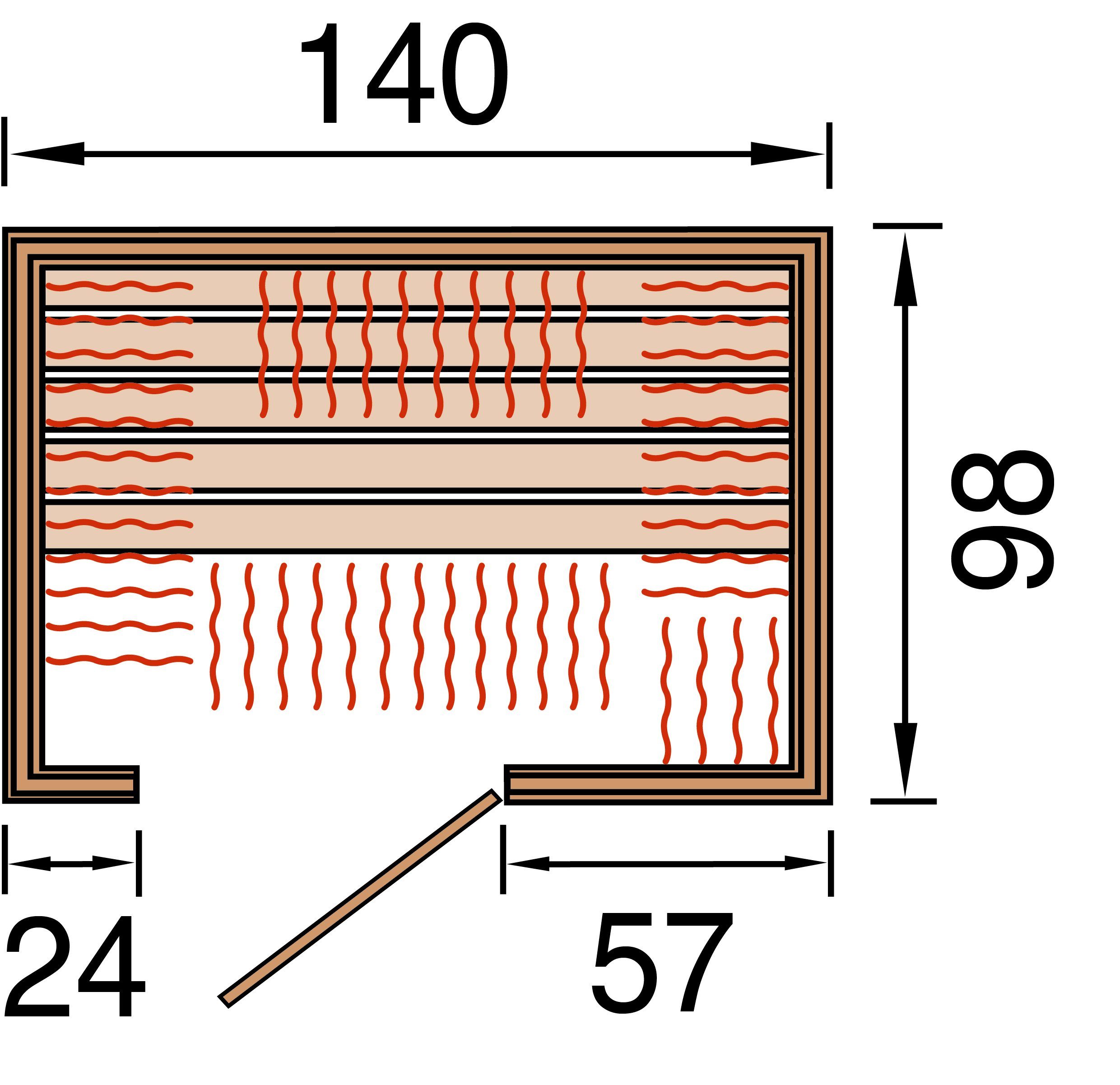 weka Infrarotkabine Ranua 2, BxTxH: 140 x 98 x 190 cm, 58 mm, für bis zu 2 Personen