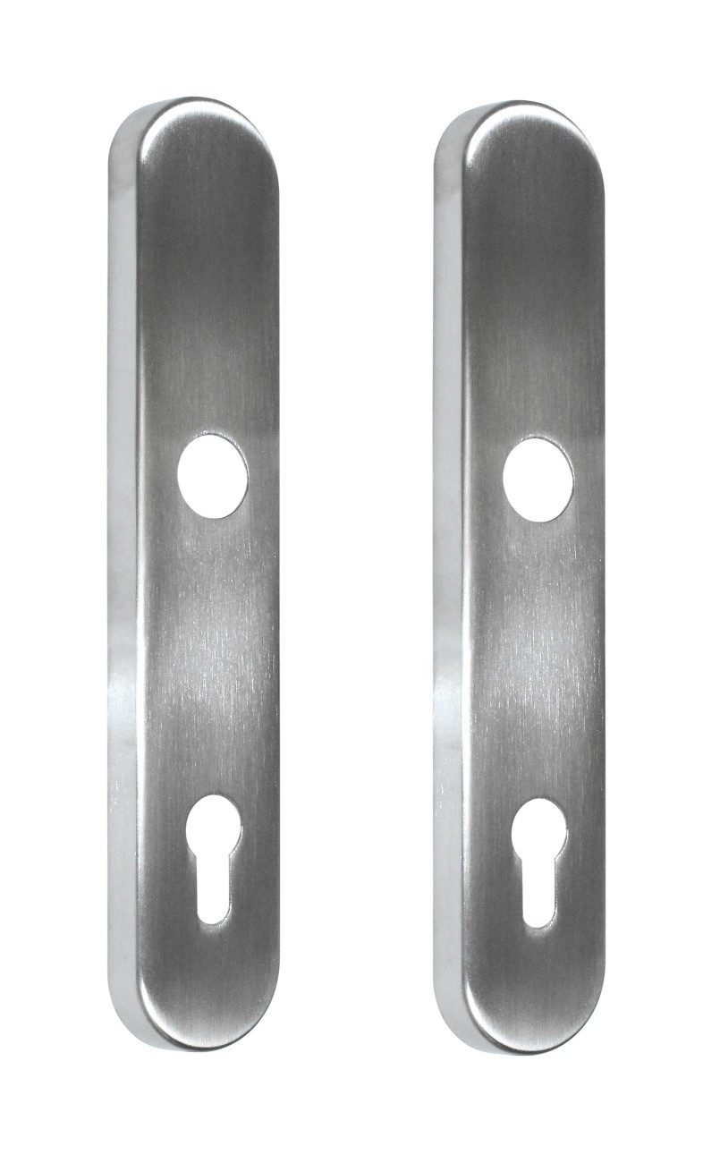 BKS Türgriff FS Langschild Drückergarnitur, Edelstahl matt, PZ, Vierkant 9mm, E: 92