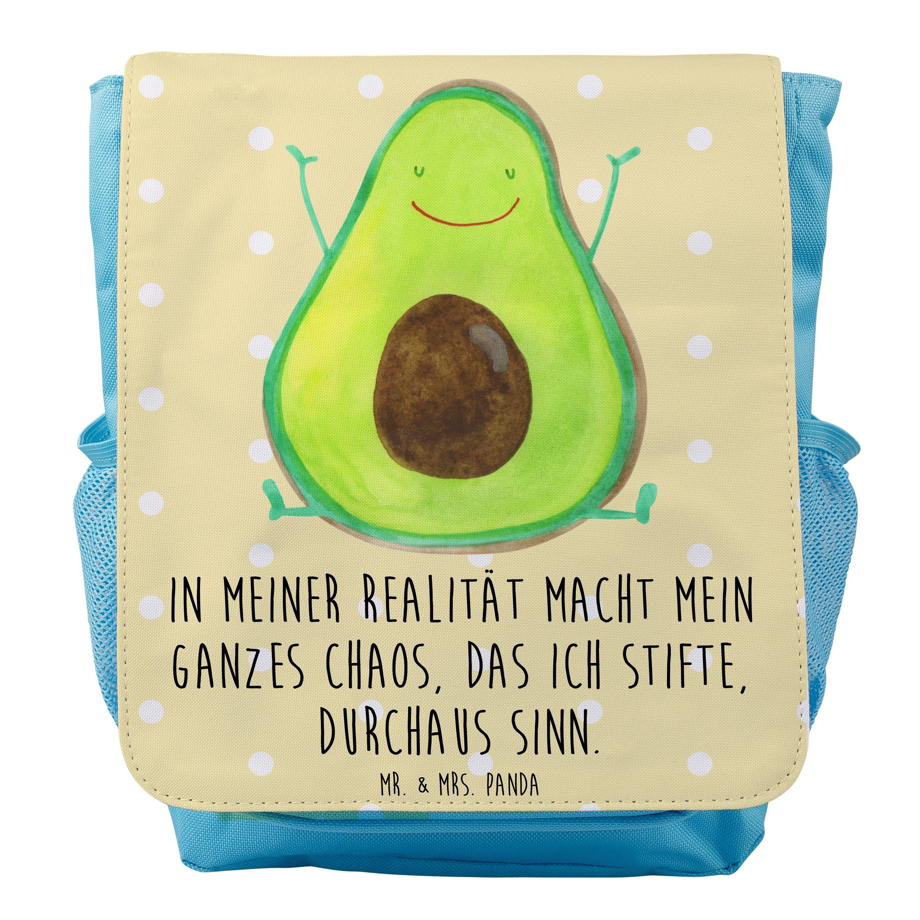 Mr. & Mrs. Panda Kinderrucksack Jungen Avocado Happy - Gelb Pastell - Geschenk, Veggie, Kids, Vegan