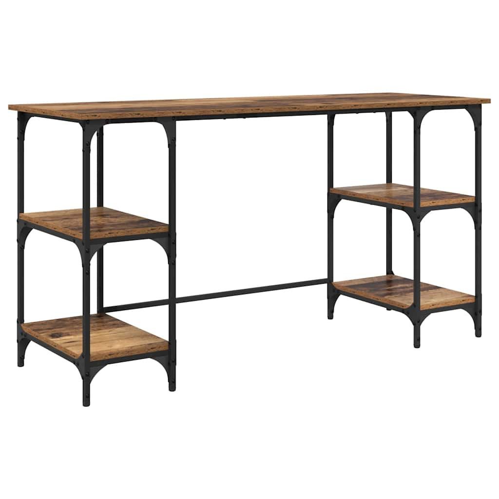 vidaXL Schreibtisch Schreibtisch mit Regal Altholz 140 x 50 x 75 cm Holzwerkstoff