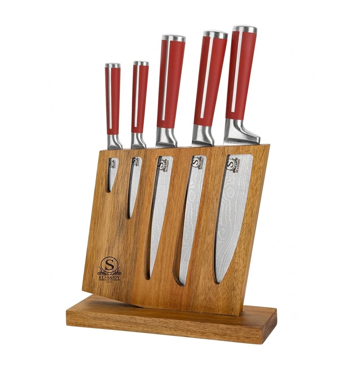 Cheffinger Messer-Set (6-tlg), mit ergonomischen Griffen & Messerblock