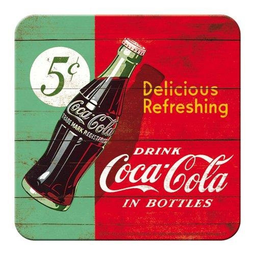 Untersetzer Delicious Coca-Cola - Refreshing Green - Nostalgic-Art - Getränkeuntersetzer Nostalgic-Art -