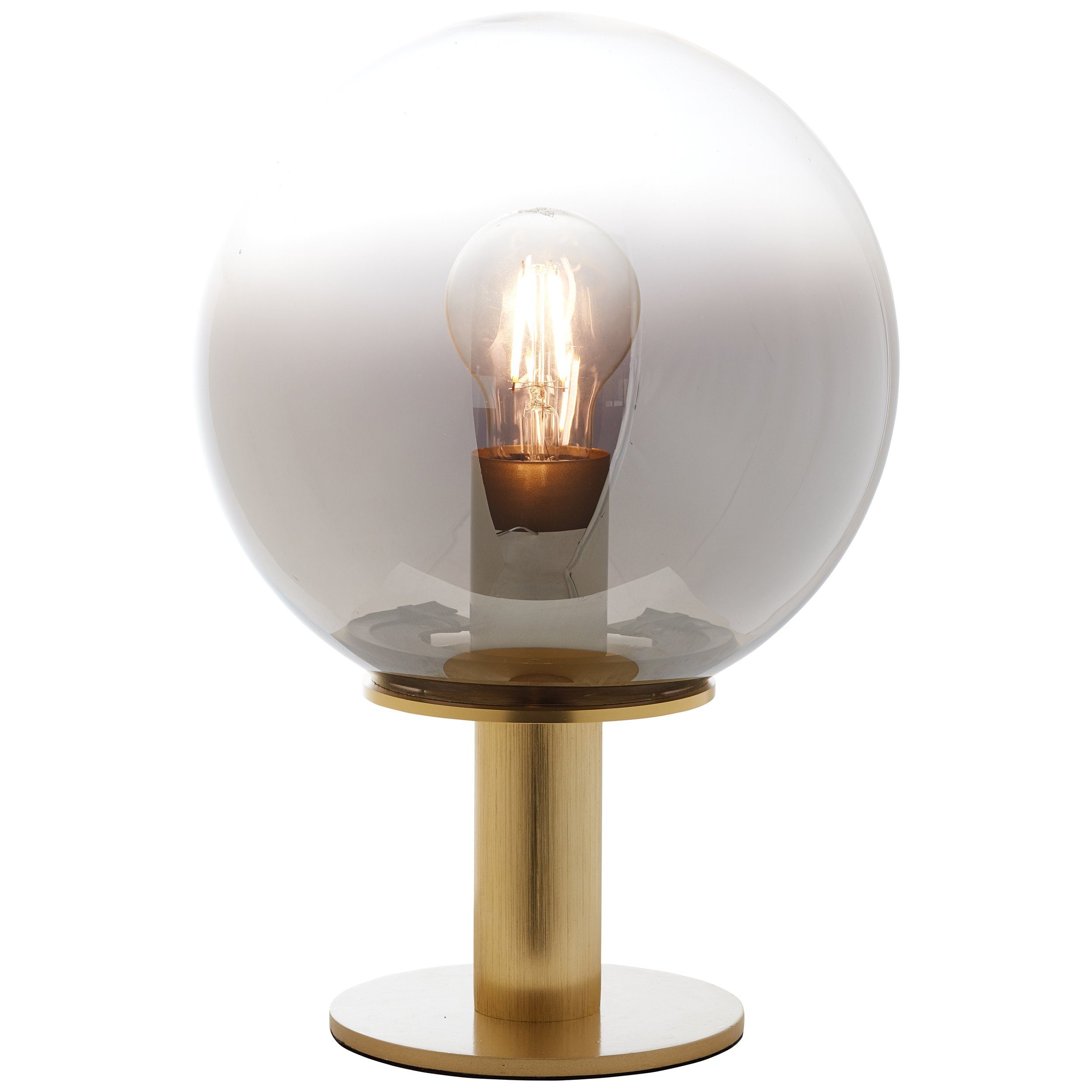 cm cm, Tischlampe, Lightbox Rauchglas/Metall, Höhe, 32 ohne Leuchtmittel, goldfarben E27, 22 Ø Tischleuchte,