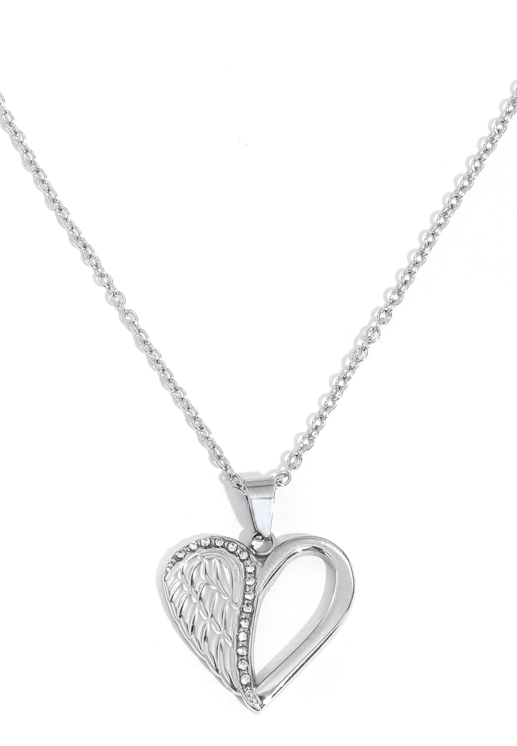 Edelstahlkette Edelstahl Schmuck Engel Herz Halskette