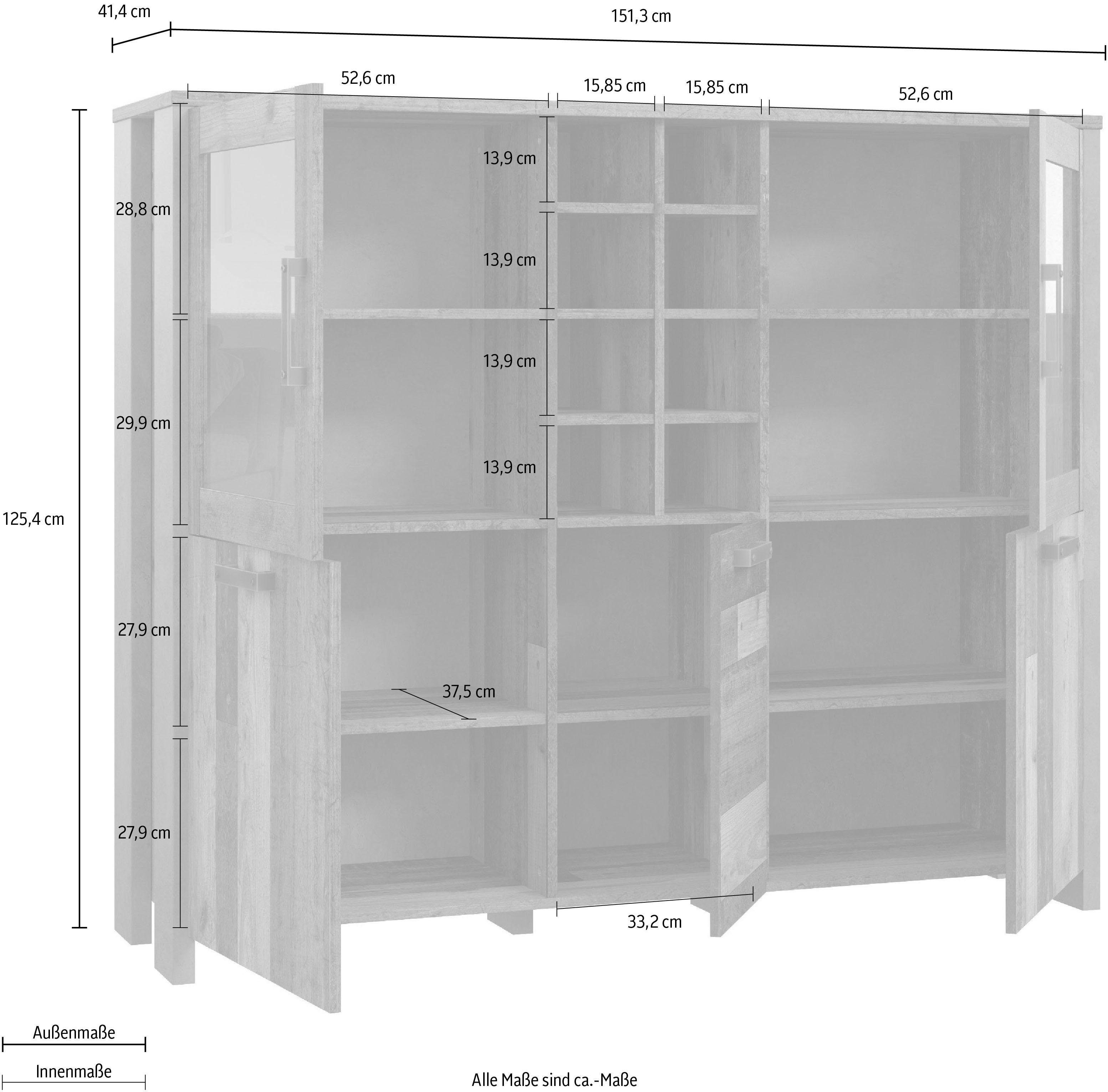 FORTE Highboard Clif, Breite 151 cm