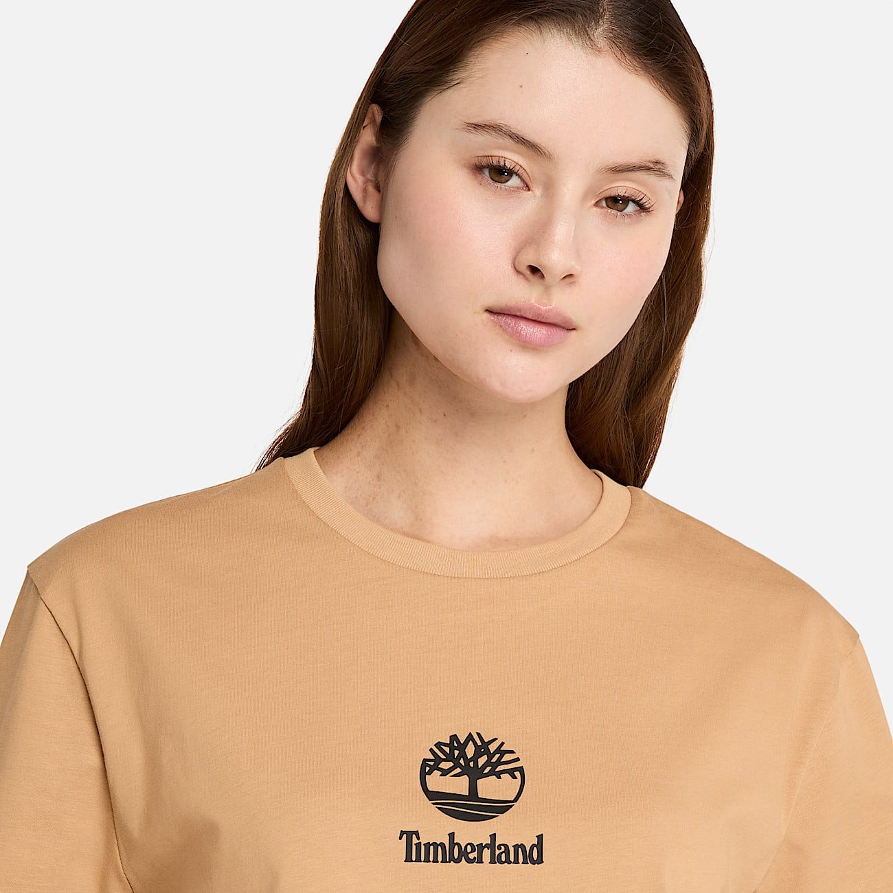 Timberland T-Shirt Print Stack Logo Short Sleeve Tee Kurzarm-Design, mit Rundhalsausschnitt mit Rippbündchen, aus Baumwolle