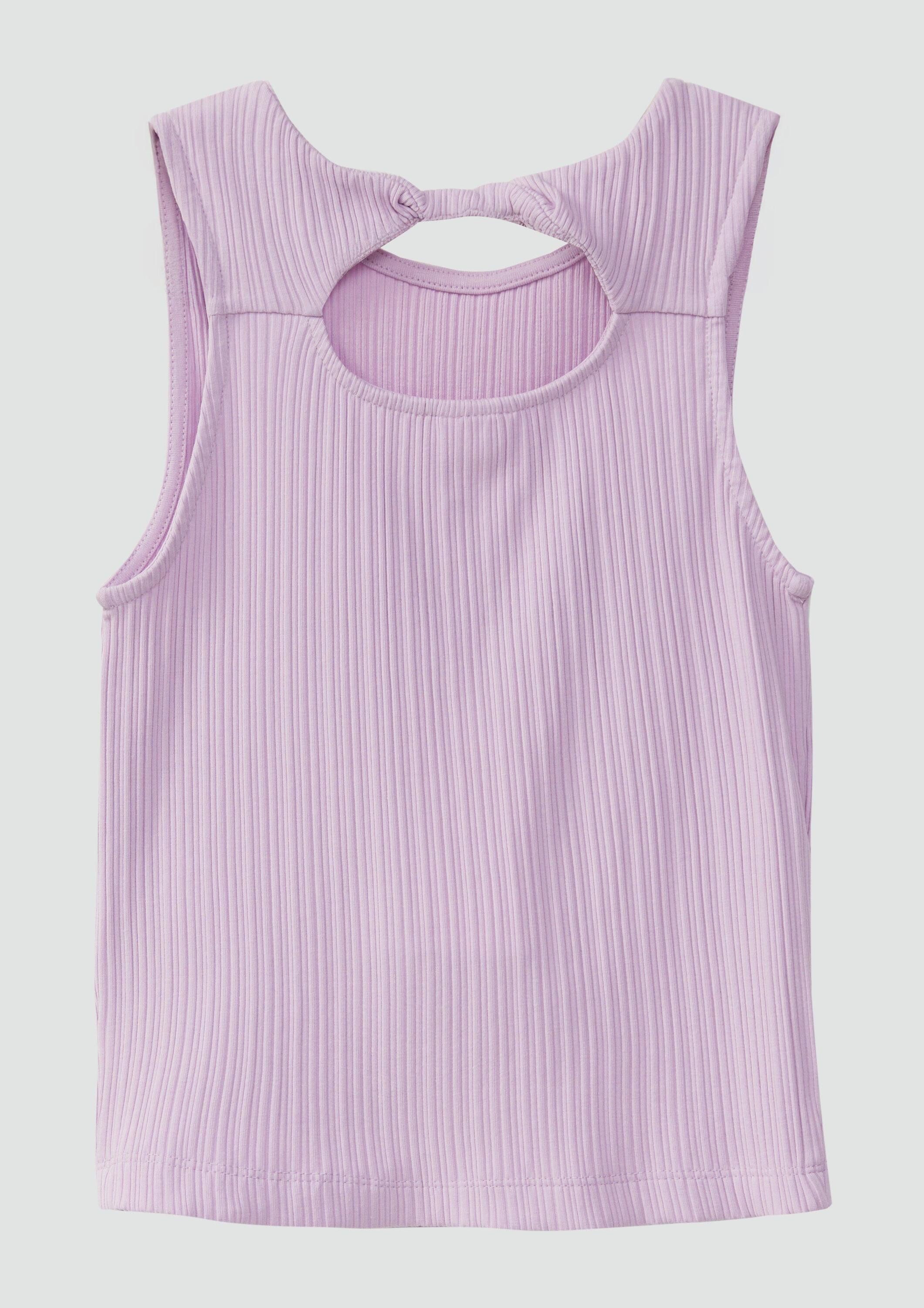 s.Oliver Muskelshirt T-Shirt Elastisches Top aus Rippware mit Cut Out