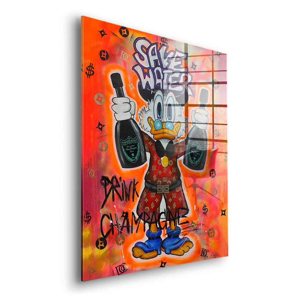DOTCOMCANVAS® Leinwandbild Save Water Drink Champagne günstig online kaufen
